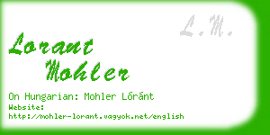 lorant mohler business card